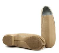 1° Strato Slip On Scarpe da Ballo Jazz Donna Balletto Jazzy Danza Esercizio Palestra per Spettacoli Teatrali(Tan,36)