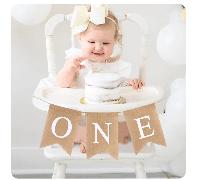 1 Striscione di compleanno per sedia alta, non fai-da-te, per il primo compleanno di un bambino o una bambina, decorazione da parete per la festa di compleanno, striscione di buon compleanno per sedia