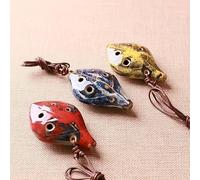 1 strumento Ocarina fatto a mano a sei fori in stile cinese antico, suono piacevole con cordino come una foglia