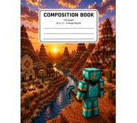 1-Subject College-Ruled Notebook ~ Diamond Quest: 8.5 x 11 in | 120 Pages |: Composition Pixel Adventure Journal