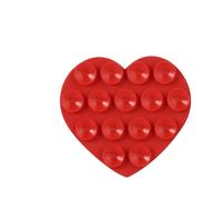 1 supporto a ventosa per telefono a doppia faccia a forma di cuore portatile multiuso in silicone ventosa supporto per telefono per vetro specchio