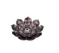 1 supporto for bruciatore di incenso in lega for tempio e casa | Forma di loto, lega resistente, base di incenso a spirale, decorazione Zen(Bronze-S)