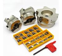 1 supporto per mandrino BAP400R 50 63 80 CNC, testa ad angolo retto di 90 gradi, dotato di lame APMT1604 (APMT1604-M2 VP15TF)