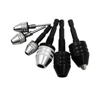 1 supporto per mandrino, mini trapano autoserrante da 0,3-8 mm, adattatore per mandrino elettrico, attacco esagonale da 1/4", convertitore a cambio rapido (0,3-6 mm, nero)