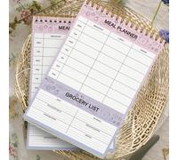 1 Taccuino pianificatore dei pasti in formato A5 minimalista, include registri settimanali e giornalieri per la preparazione dei pasti, pianificazione dei menu e liste della spesa, strumento ideale pe