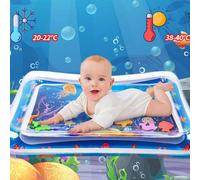 1 Tappetino gonfiabile a forma di balena - tema del mondo sottomarino con creature marine colorate, pad sensoriale e per l'apprendimento, design oceano blu per il gioco sulla pancia, tappetino da gioc