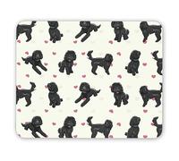 1 tappetino per il mouse nero a forma di cockapoo - tappetino per mouse per cuccioli di animali domestici, amanti dei cani, con motivo di animali domestici, famiglia, razza, mamma, papà, tappetino per