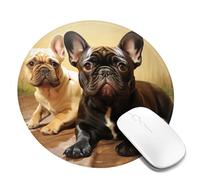 1 tappetino per mouse con bordo cucito, comodo tappetino per mouse con base in gomma antiscivolo, tappetini per mouse da gioco con grafica di un simpatico bulldog francese, lavabile per computer, uff