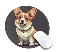 1 tappetino per mouse con bordo cucito, comodo tappetino per mouse con base in gomma antiscivolo, tappetini per mouse da gioco con illustrazione di un simpatico cane Corgi, lavabile per computer, uff