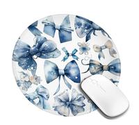 1 tappetino per mouse con bordo cucito, comodo tappetino per mouse con base in gomma antiscivolo, tappetini per mouse da gioco, un set di fiocchi blu lavabili per computer, ufficio, laptop da 8 polli