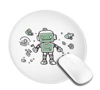 1 Tappetino per mouse con bordo cucito, comodo tappetino per mouse con base in gomma antiscivolo, tappetini per mouse da gioco Line Robot lavabili per computer, ufficio, laptop da 8 pollici