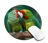 1 tappetino per mouse rotondo da 20,3 cm con due pappagalli che si amano l'un l'altro, con base in gomma antiscivolo, tappetini per mouse personalizzati per mouse wireless per laptop accessori da