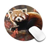 1 tappetino per mouse rotondo da 20,3 cm con panda rosso tappetino per mouse con base in gomma antiscivolo tappetini per mouse personalizzati per mouse wireless laptop accessori da scrivania da