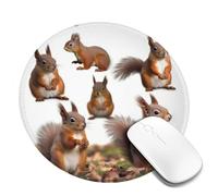 1 tappetino per mouse rotondo da 20,3 cm con simpatici scoiattoli tappetino per mouse con base in gomma antiscivolo tappetini per mouse personalizzati per mouse wireless laptop accessori da scrivania