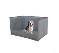 1 tappetino per pipì per cani con pareti alte, per interni, impermeabile, pieghevole e portatile, per cani di piccola taglia, barriera a tenuta stagna (grigio S)