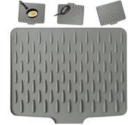 1 tappetino scolapiatti, protezione contro le perdite, in silicone, scolapiatti con efficace deviazione dell'acqua, 32 x 25 cm