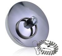 1 tappo per vasca da bagno con 1 catena con cordino, tappo di scarico per lavandino, tappo di scarico in silicone in acciaio inox, per piscine, vasche da bagno, cucina