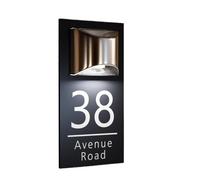 1 Targa for Numero Civico Solare, Placca for Porta Moderna In Alluminio Argento Spazzolato Nero Opaco(Style 1,15x29cm(6x11.5inch))