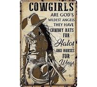 1 targa in metallo vintage in metallo, poster da parete con cowgirl che cavalca il cavallo, con scritta "You Don't Stop Riding When You Get Old", decorazione per la casa (30 x 20 cm)