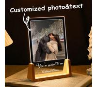 1 Targa luminosa personalizzata con foto, luce da coppia, cornice in acrilico personalizzata, decorazione da camera da letto, luce notturna a LED personalizzata, regalo per lui e i suoi amici, famigli