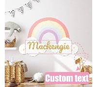 1 Targa metallica personalizzata con design arcobaleno e nuvole, adatta per personalizzazione della cameretta del bambino, decorazione murale con nome, lettere metalliche per cameretta bambino, targa 