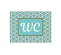 1 targa per WC in stile moderno turchese marrone bianco - neutro - effetto vintage per donne e uomini; 15 x 11 cm con punti adesivi, piastra composito in alluminio ...