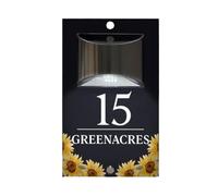 1 Targa Solare Con Numero Civico for Esterno, Impermeabile, In Stile Fiore, Indirizzo, Regalo Di Inaugurazione Della Casa(Style 3,15x25cm(6x10inch))