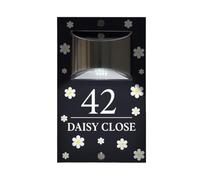 1 Targa Solare Con Numero Civico for Esterno, Impermeabile, In Stile Fiore, Indirizzo, Regalo Di Inaugurazione Della Casa(Style 1,18x32cm(7x12.5inch))