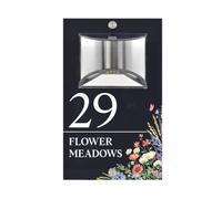1 Targa Solare Con Numero Civico for Esterno, Impermeabile, In Stile Fiore, Indirizzo, Regalo Di Inaugurazione Della Casa(Style2,15x29cm(6x11.5inch))