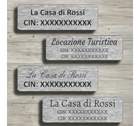 1 Targhetta CIN personalizzata per alloggio turistico - metallo/resistente (Alluminio Argento, 100x30mm)
