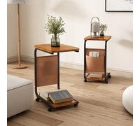 1 Tavolino laterale con ruote, facile da pulire, mobile, robusto e durevole. Adatto per il posizionamento accanto ai divani, nelle camere da letto e utilizzabile sia all'interno che all'esterno 1 pezz