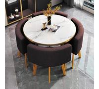 1 Tavolo E 4 Sedie Tavolo Salvaspazio Moderno set di Tabella da Pranzo for 4 Persone, for Soggiorno e Cucina con Tabella da Conferenza da Ufficio(Dark brown)