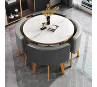 1 Tavolo E 4 Sedie Tavolo Salvaspazio Moderno set di Tabella da Pranzo for 4 Persone, for Soggiorno e Cucina con Tabella da Conferenza da Ufficio(Dark gray light gray)