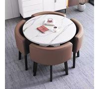 1 Tavolo E 4 Sedie Tavolo Salvaspazio Moderno set di Tabella da Pranzo for 4 Persone, for Soggiorno e Cucina con Tabella da Conferenza da Ufficio(Coffee color)