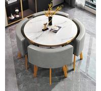 1 Tavolo E 4 Sedie Tavolo Salvaspazio Moderno set di Tabella da Pranzo for 4 Persone, for Soggiorno e Cucina con Tabella da Conferenza da Ufficio(Light gray)