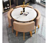 1 Tavolo E 4 Sedie Tavolo Salvaspazio Moderno set di Tabella da Pranzo for 4 Persone, for Soggiorno e Cucina con Tabella da Conferenza da Ufficio(Brown)