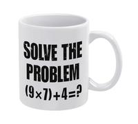 1 tazza da caffè in ceramica bianca per insegnante di matematica elementare, 325 ml, tazza da tè stampata su entrambi i lati, con manico ergonomico a C, fondo ispessito, in porcellana, per casa