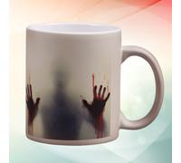 1 tazza in ceramica con mani sanguinose, tazza che cambia colore, tazza di