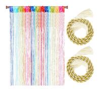 1 tenda colorata, 2 cinghie beige, seta antipioggia colorata, per tende, decorazioni per la casa, accessori per la decorazione della casa