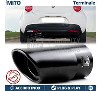 1 TERMINALE di Scarico OVALE per Alfa Romeo MITO Acciaio Inox NERO Plug & Play
