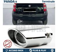 1 TERMINALE di Scarico OVALE per FIAT PANDA 169 ACCIAIO Inox Cromato Plug & Play