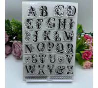 1 Timbro in gomma trasparente retrò Timbro trasparente di carta con lettere per la realizzazione di carte per fai da te, scrapbooking, decorazione di album fotografici e riviste, timbro mensile Silico