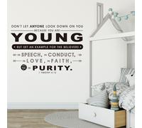 1 Timothy 4:12 Non lasciare che guardi giù Wall Sticker Vinyl Bible