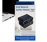 1-to-4 Ethernet Adapter, Plug and Play Ethernet Splitter, Compact Ethernet Distribution Hub, Internet Connection Sharing Device, Wired Network Splitter, Ethernet Distribution Box, High-Speed