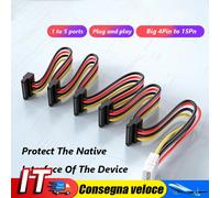 1 to 5 SATA Power Cable Adapter Splitter Cable Hard Drive Power Supply Cord IT