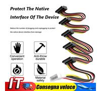 1 to 5 SATA Power Cable Adapter Splitter Cable Hard Drive Power Supply Cord IT