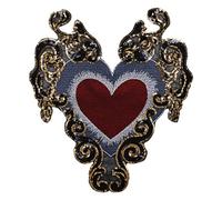 1 toppa a forma di cuore, con perline e paillettes, applicazione ricamata, decorazione per vestiti, per lavori di cucito