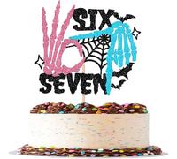 1 topper per torta di compleanno 7° compleanno divertente glitter Six Seven decorazione torta Ich war 6 jetzt bin ich 7 Cake Deko for Prost auf 7 Jahre Geburtstag Party Cake Decorazioni Dekorationen
