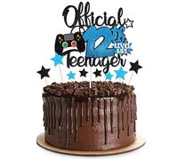 1 topper per torta per 12° compleanno per ragazzi, glitterato, ufficiale per adolescenti, decorazioni per torte per ragazzi, decorazioni perfette per torte per bambini a tema dodici anni (12)