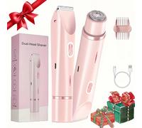 1 Tosatrice elettrica a doppia testa, adatta per le donne, ricarica USB, rasoio multifunzione per bikini e viso, adatto per corpo, braccia, cosce - Regalo ideale per Capodanno e San Valentino, rifinit